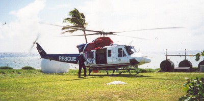The rescue helicopter