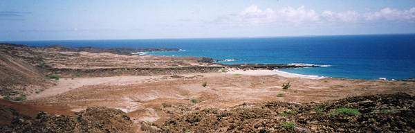 The coast on the east side of the island north of the Ariane tracking station