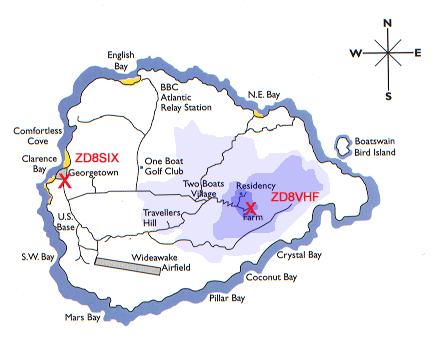 Map of Ascension Island